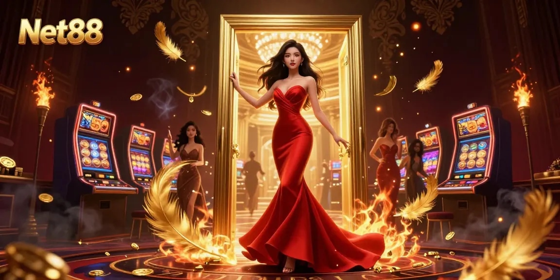 Experience thrilling gameplay at Net88, showcasing luxurious casino elements and an enticing atmosphere