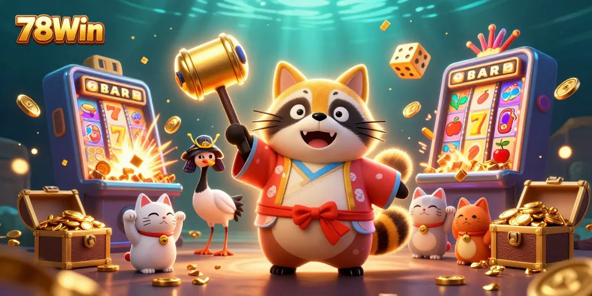 78Win rewards players with exciting wins in a vibrant online casino scene featuring lucky symbols.