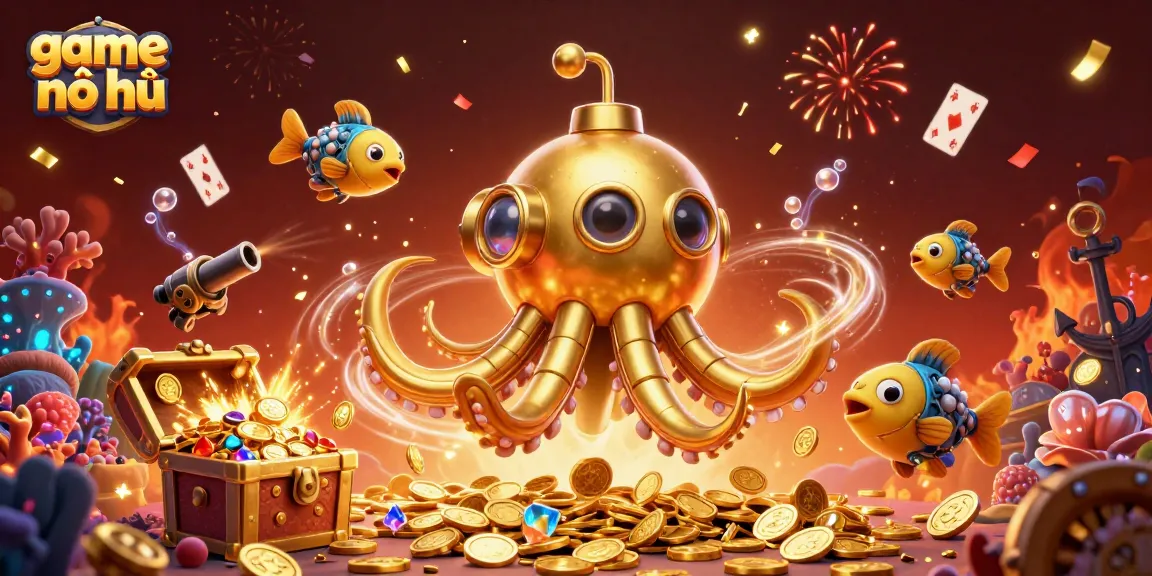 Experience the thrilling game nổ hũ with exciting graphics of underwater treasures and vibrant casino elements.