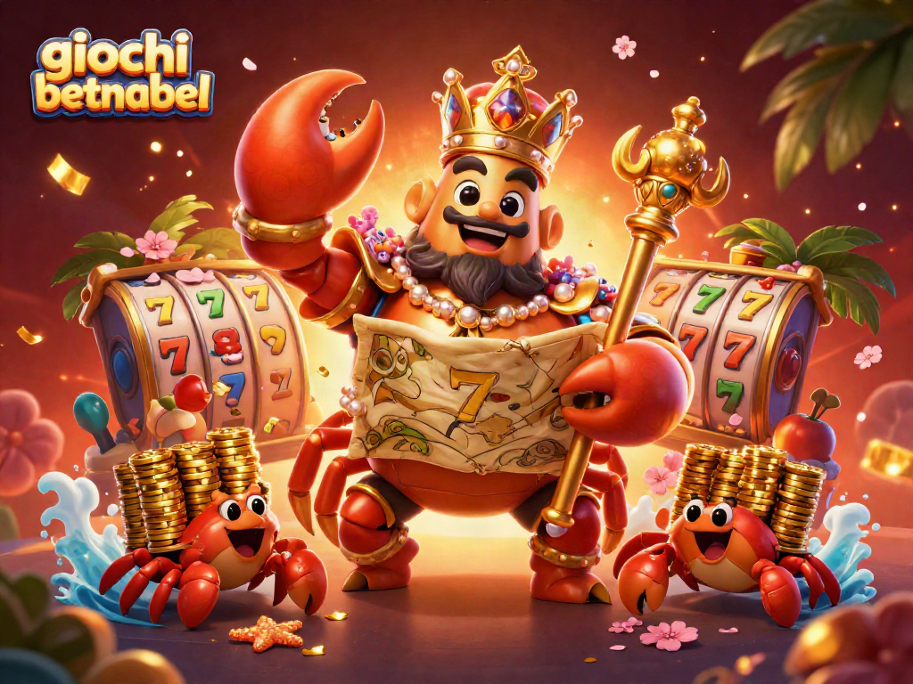 Experience thrilling gameplay with giochi betlabel featuring a majestic golden crab and colorful casino elements.