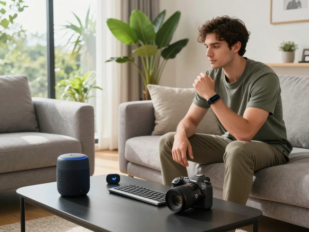 Discover cool tech gadgets under $143 enhancing modern living with Bluetooth devices in a stylish home.