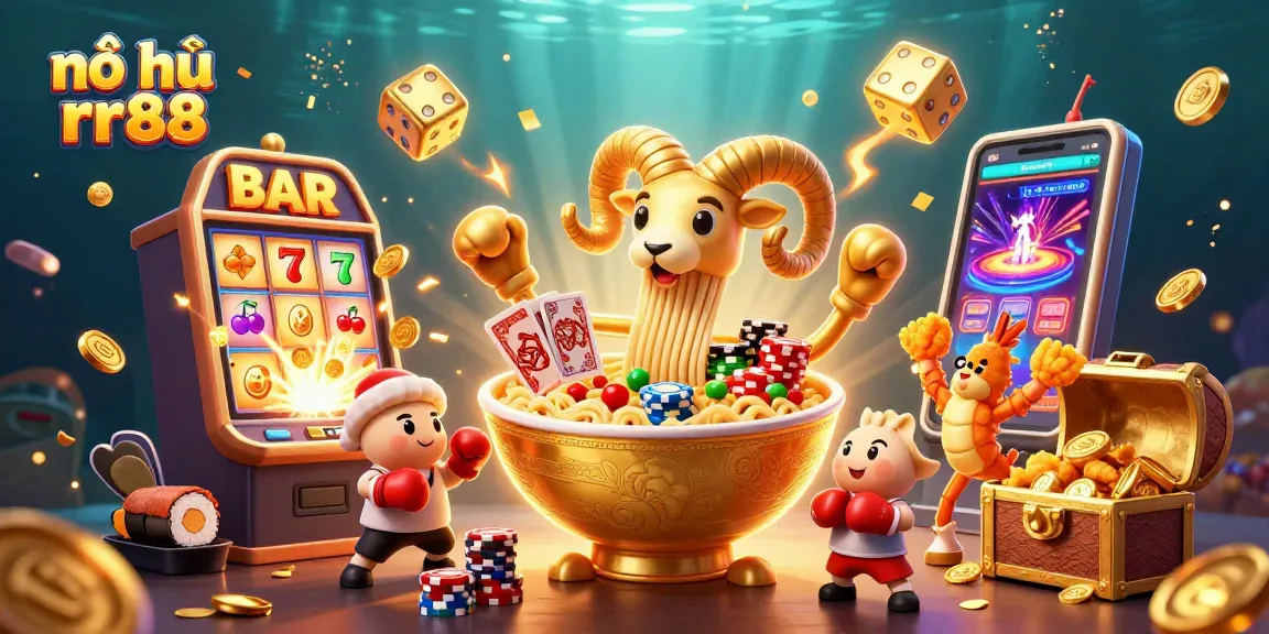 Experience the thrill of nổ hũ rr88 with vibrant characters and jackpot features in a lively casino scene.