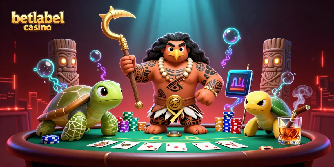 Experience the excitement of betlabel casino with colorful poker elements and characters!
