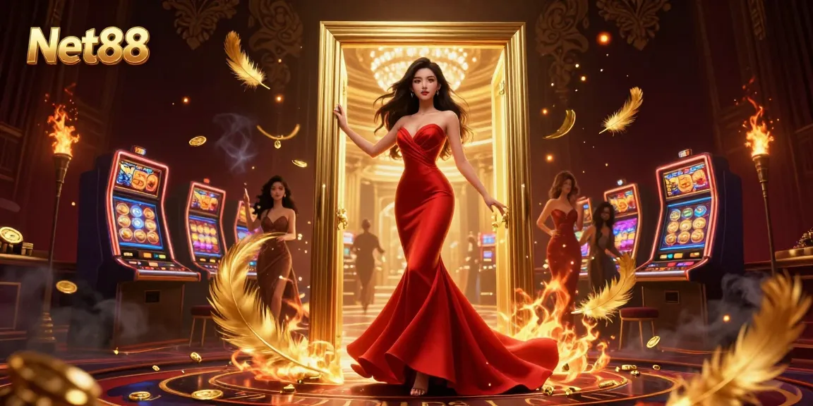 Experience thrilling gameplay at Net88, showcasing luxurious casino elements and an enticing atmosphere