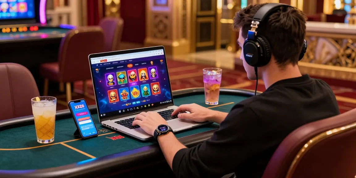 Gamer engaged with XX88 online casino platform showcasing immersive gaming experience.